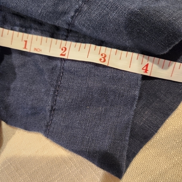 Daily Ritual Linen short Navy Blue 100% Linen pull on shorts with pockets - Picture 10 of 10